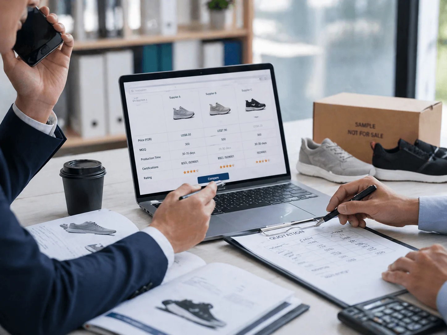 Sourcing e negociação com fábricas